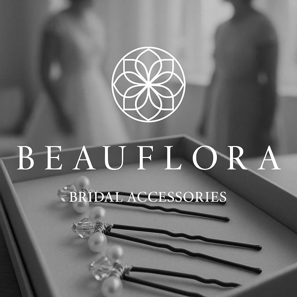 Beauflora pearl and crystal hair pins in presentation box